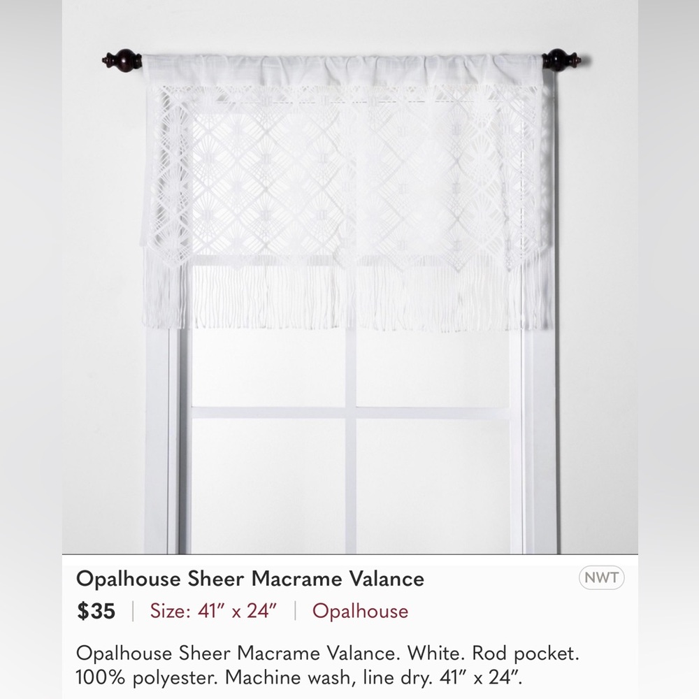 Two macrame curtain valance from target